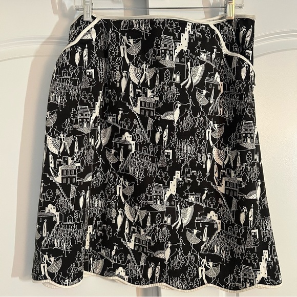 Grace Elements French Black and White Patterned Skirt - Picture 1 of 5